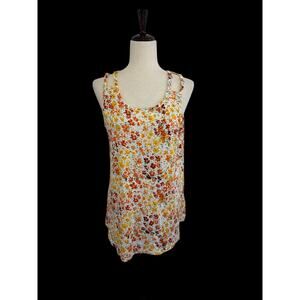 Sheila Rose Floral Sleeveless Flowy Scoop Neck Tank Top Womens Size XL